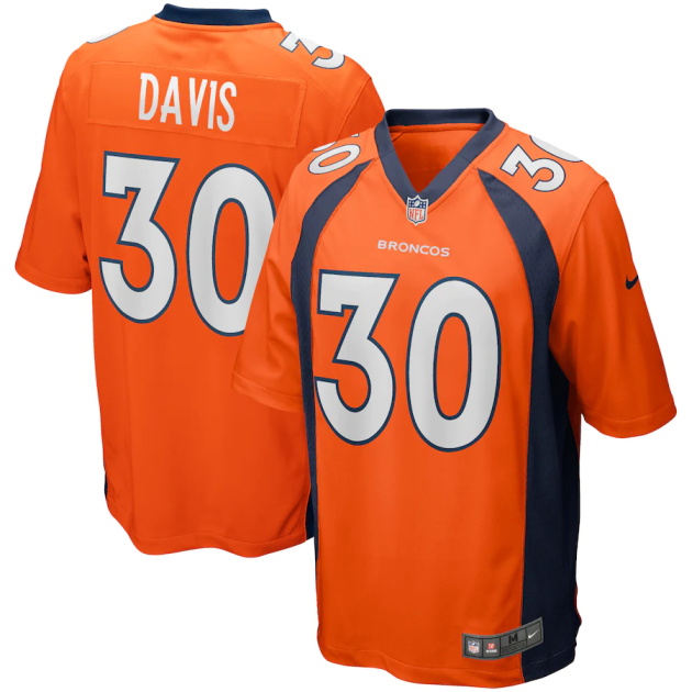 mens nike terrell davis orange denver broncos game retired player jersey